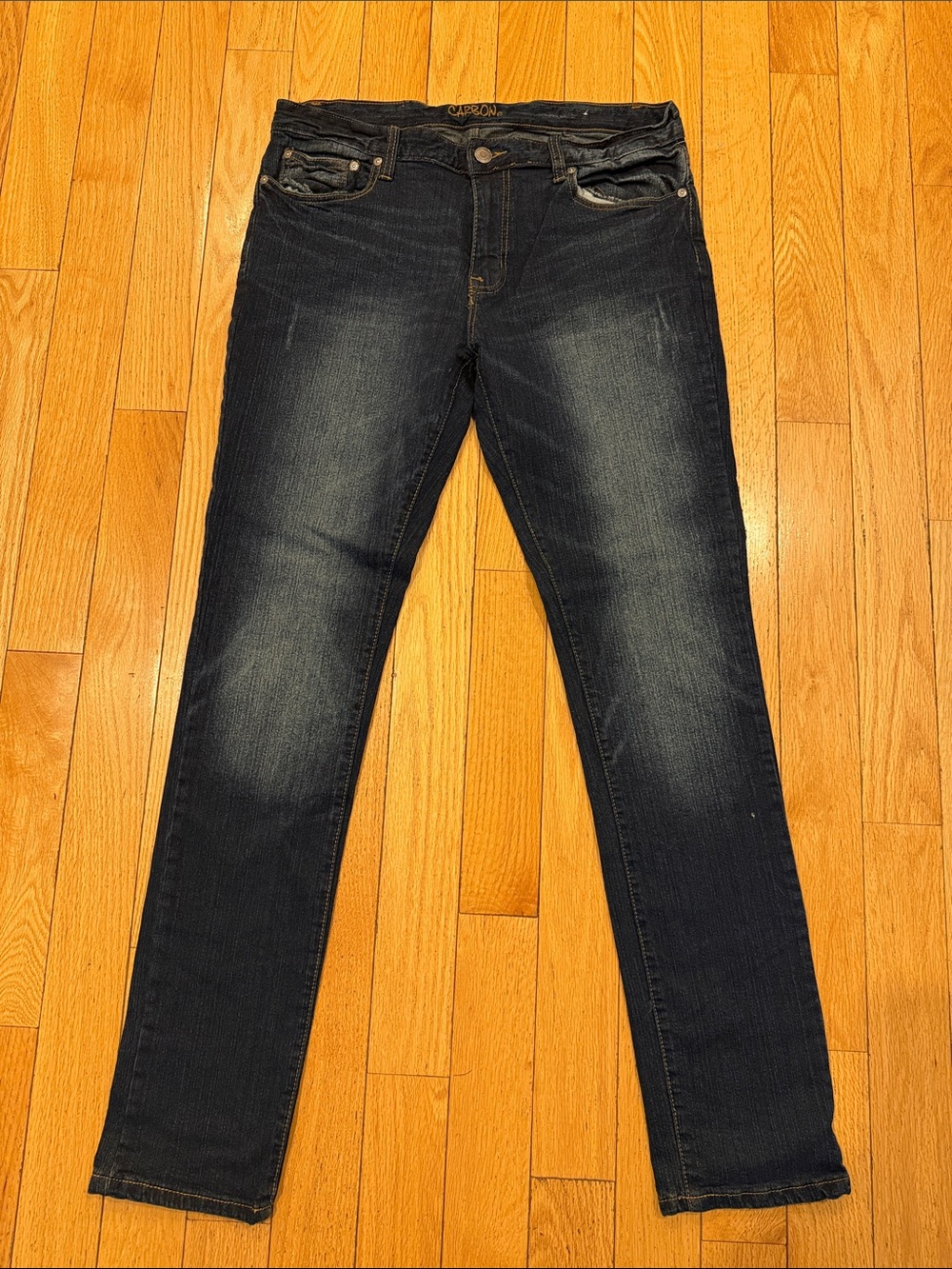 Carbon Men's Dark Blue Slim Straight Jeans